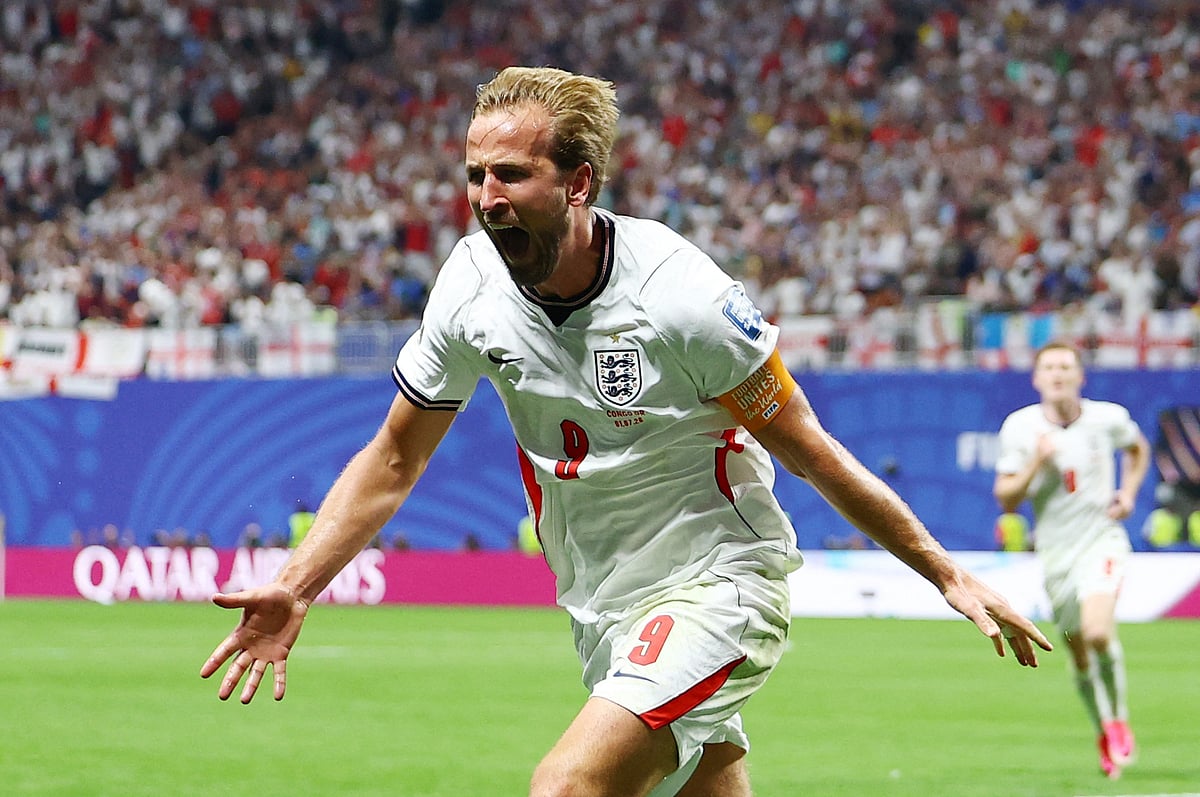 England's Harry Kane celebrates scoring their second goal against DR Congo - Atlanta Stadium, Atlanta, Georgia, U.S. - July 1, 2026