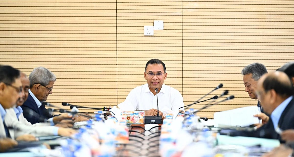 Prime Minister Tarique Rahman chairs the meeting of the National Implementation Committee for Administrative Reorganisation (NICAR) at the cabinet division on Wednesday.