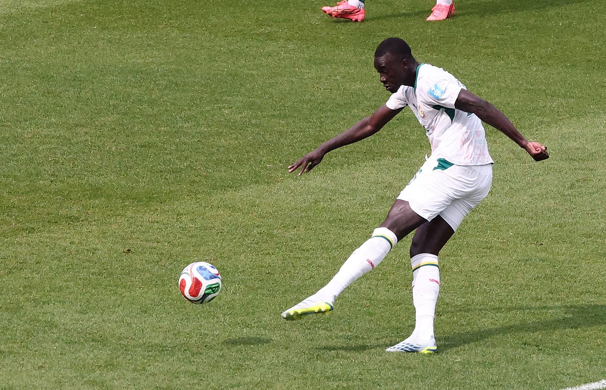 Football - FIFA World Cup 2026 - Group I - Senegal v Iraq - Toronto Stadium, Toronto, Canada - June 26, 2026 Senegal's Pape Gueye scores their fourth goal
