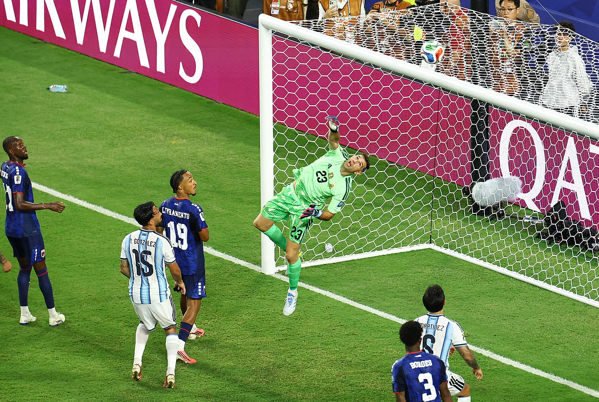 Argentina's Emiliano Martinez makes a save against Cape Verde - Miami Stadium, Miami Gardens, Florida, U.S. - 3 July 2026