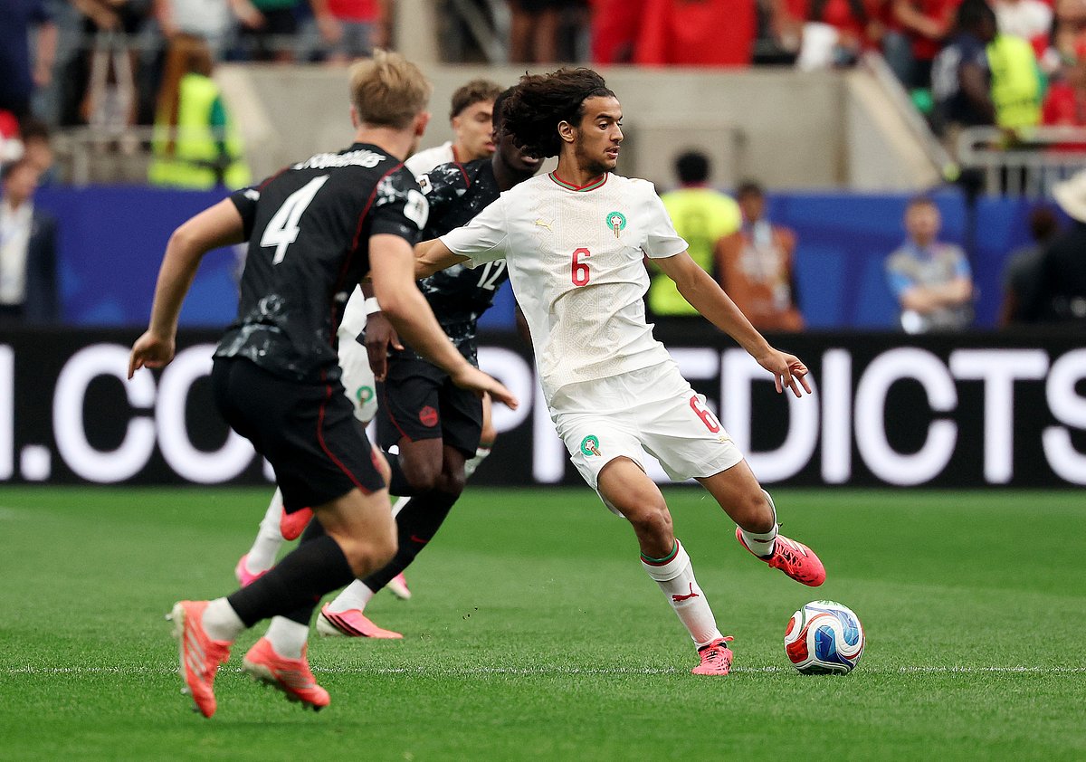 Morocco's Ayyoub Bouaddi in action against Canada at Houston Stadium, Houston, Texas, US - 4 July, 2026
