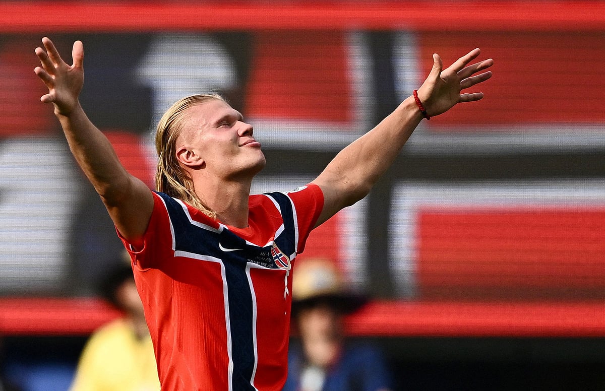 Norway's Erling Haaland celebrates scoring their second goal against Brazil at New York New Jersey Stadium, East Rutherford, New Jersey, U.S. - 5 July, 2026