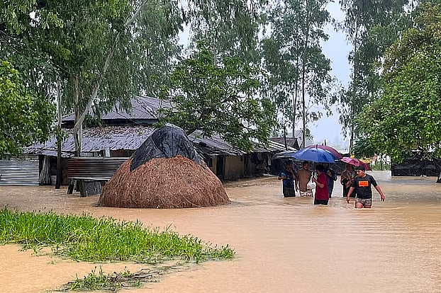 Puichhari Union's Ward No. 2 in Banshkhali upazila of Chattogram has been submerged by floodwaters.