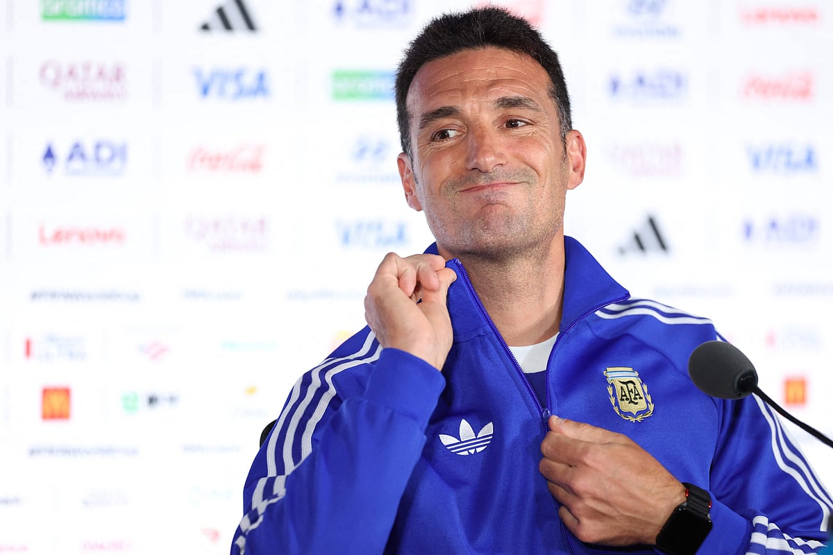 Lionel Scaloni, Head Coach of Argentina, attends a press conference one day ahead of the FIFA World Cup 2026 Semi Final match at Atlanta Stadium on 14 July 2026 in Atlanta, Georgia