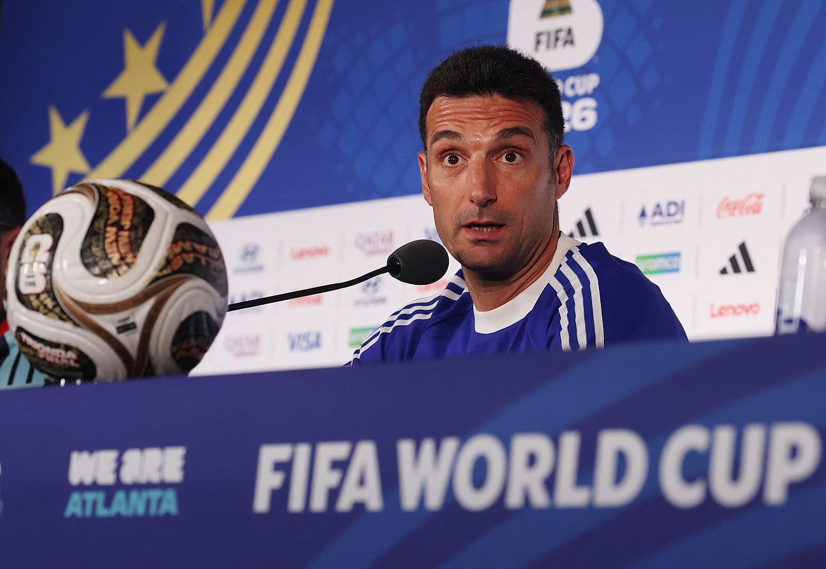 Football - FIFA World Cup 2026 - Argentina Press Conference - Atlanta Stadium, Atlanta, Georgia, U.S. - July 14, 2026
Argentina coach Lionel Scaloni during the press confence