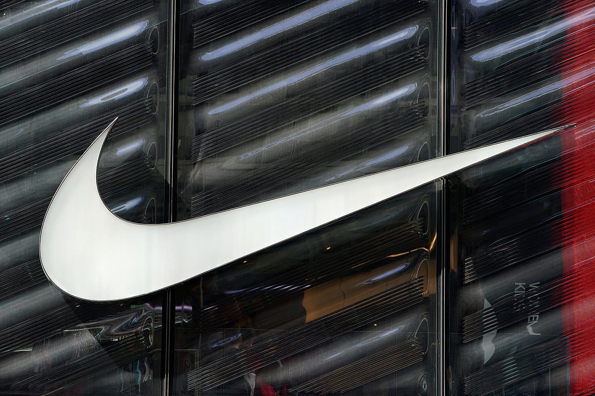 The Nike swoosh logo is seen in New York
