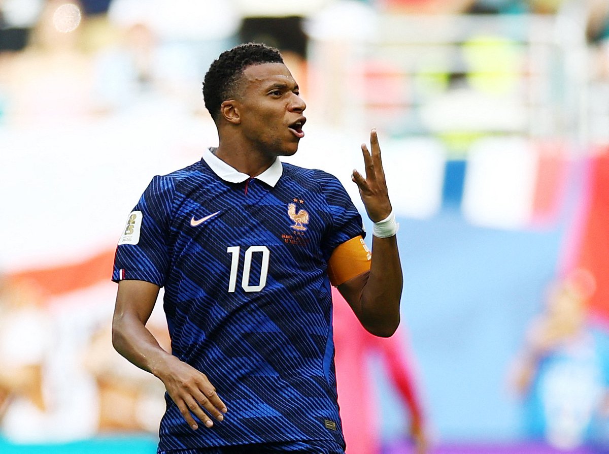 France's Kylian Mbappe celebrates scoring their third goal at FIFA World Cup 2026 - Bronze Final - France v England - Miami Stadium, Miami Gardens, Florida, US on 18 July, 2026.