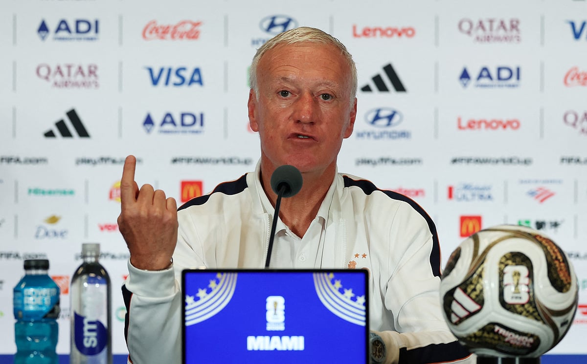 Football - FIFA World Cup 2026 - France Press Conference - Miami Stadium, Miami Gardens, Florida, U.S. - July 17, 2026 
France coach Didier Deschamps during the press conference