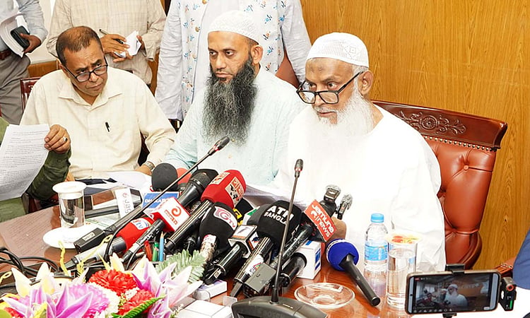 Religious Affairs Minister Kazi Shah Mofazzal Houssain Kaikobad on Tuesday spoke at a press conference held at the Ministry of Religious Affairs at the Secretariat.
