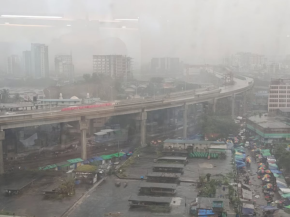 Rain in Dhaka. The photo is taken at Karwan Bazar, Dhaka on 23 July 2026