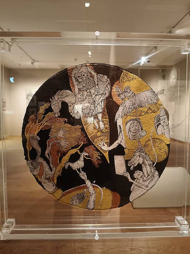 Soma Surovi Jannat's artwork on display at the exhibition