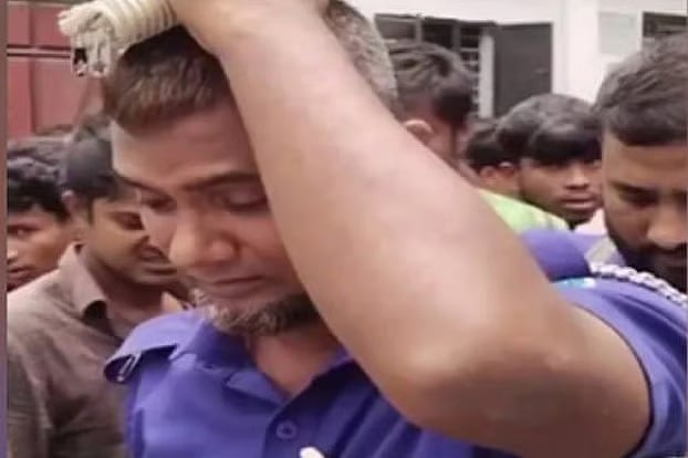 Police officer Shamsul Haque, who lost his son in the road accident.