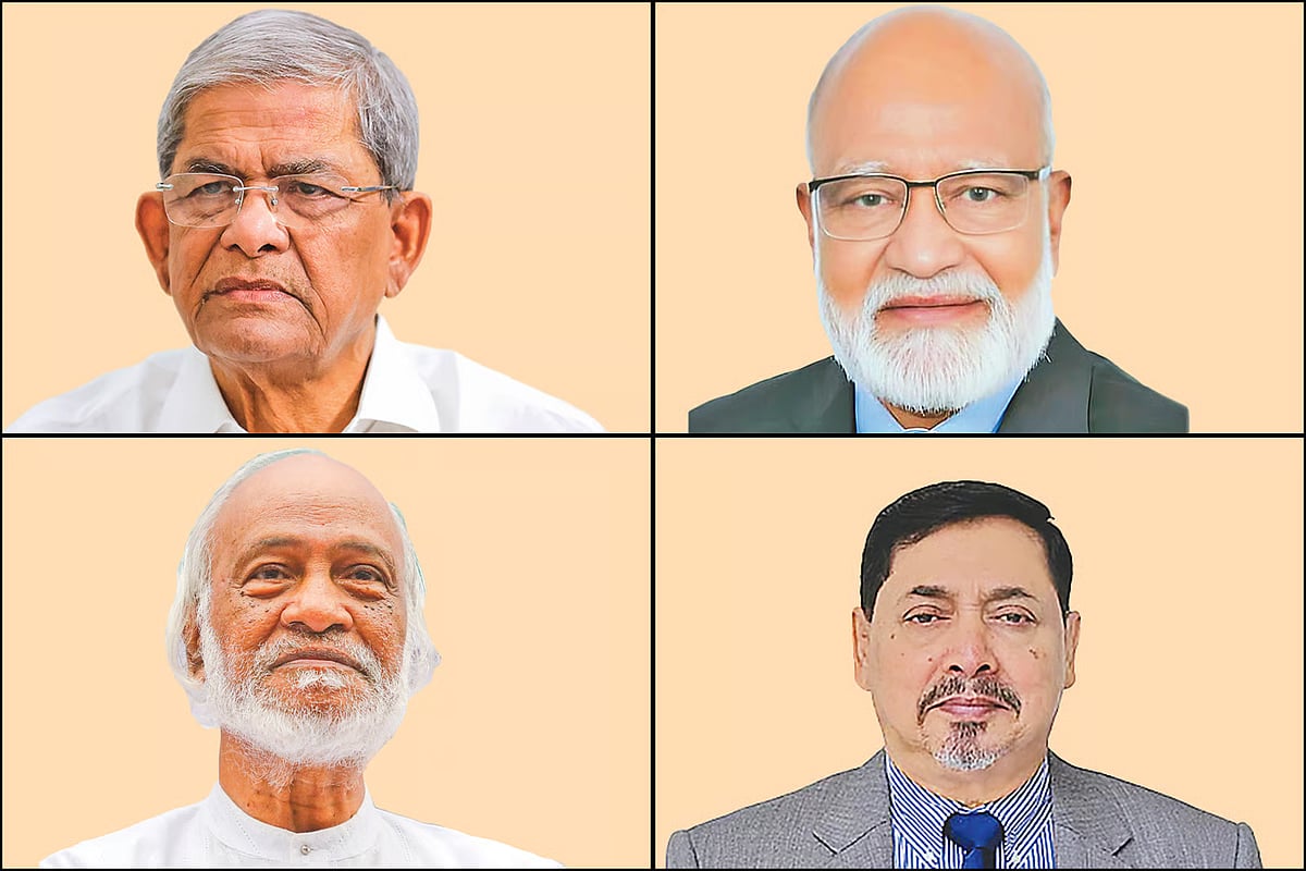Mirza Fakhrul Islam Alamgir, Khandaker Mosharraf Hossain (top row, from left), Abdul Moyeen Khan and Nasimul Ghani (bottom row, from left). 