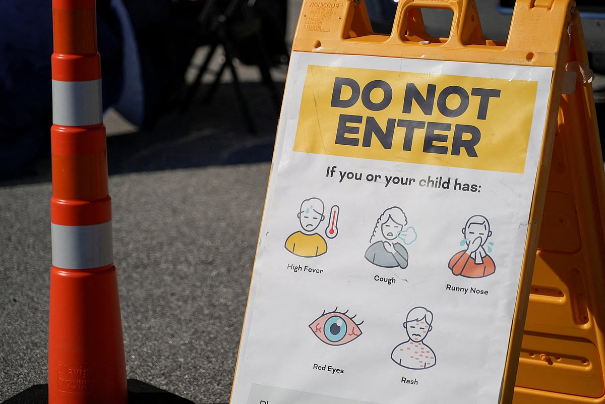 A signage stands outside a South Carolina Department of Public Health Mobile Health Unit in Spartanburg, South Carolina, U.S., 6 February 2026.