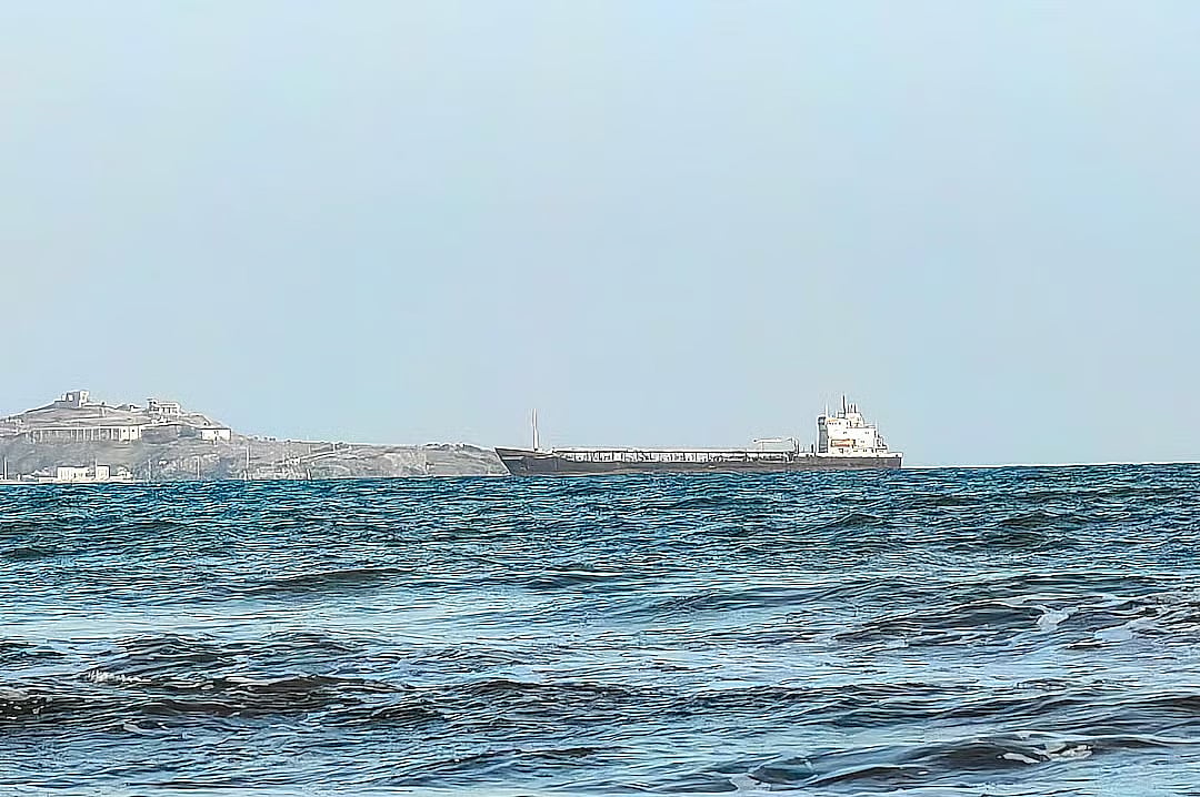 A Saudi oil tanker continued operations at Yemen's Port of Aden despite claims by Iran-backed Houthi rebels that they had launched missile and drone attacks on it. The photograph was taken on 23 July 2026.