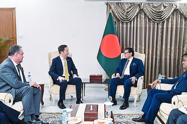 US Special Envoy for South and Central Asia Sergio Gor in a meeting with Foreign Minister Khalilur Rahman at the state guest house Padma on Thursday evening.