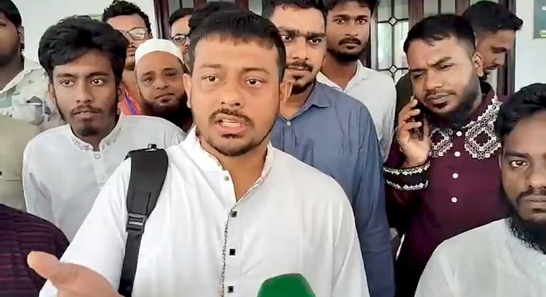 NCP Chief Coordinator Nasiruddin Patwary talks to the media at the Sylhet Circuit House on 31 July 2026