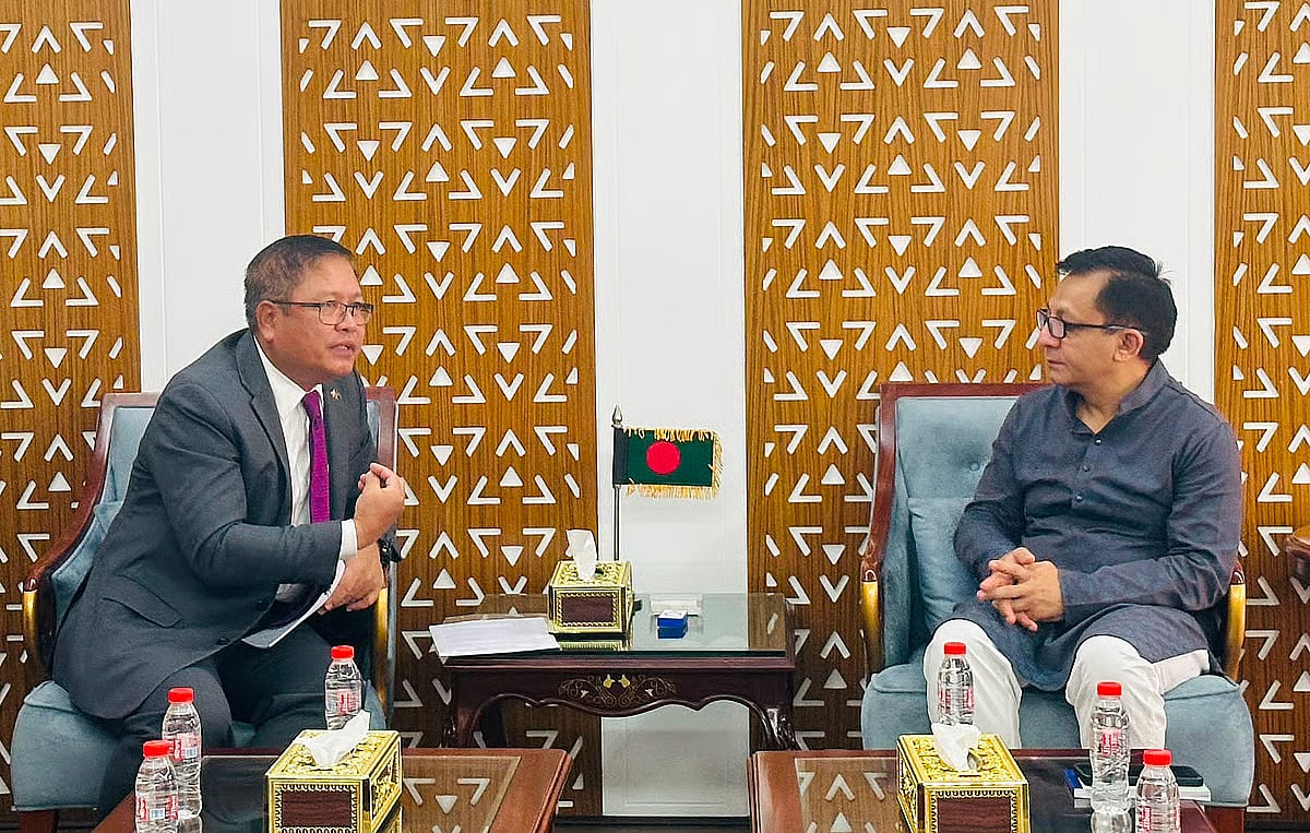 Myanmar Ambassador to Bangladesh Kyaw Soe Moe pays a courtesy call on Commerce Minister Khandakar Abdul Muktadir at the Ministry of Commerce on 2 August 2026