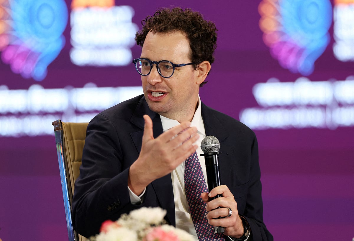 CEO of Anthropic Dario Amodei, addresses the gathering at the AI Impact Summit, in New Delhi, India, 19 February, 2026.