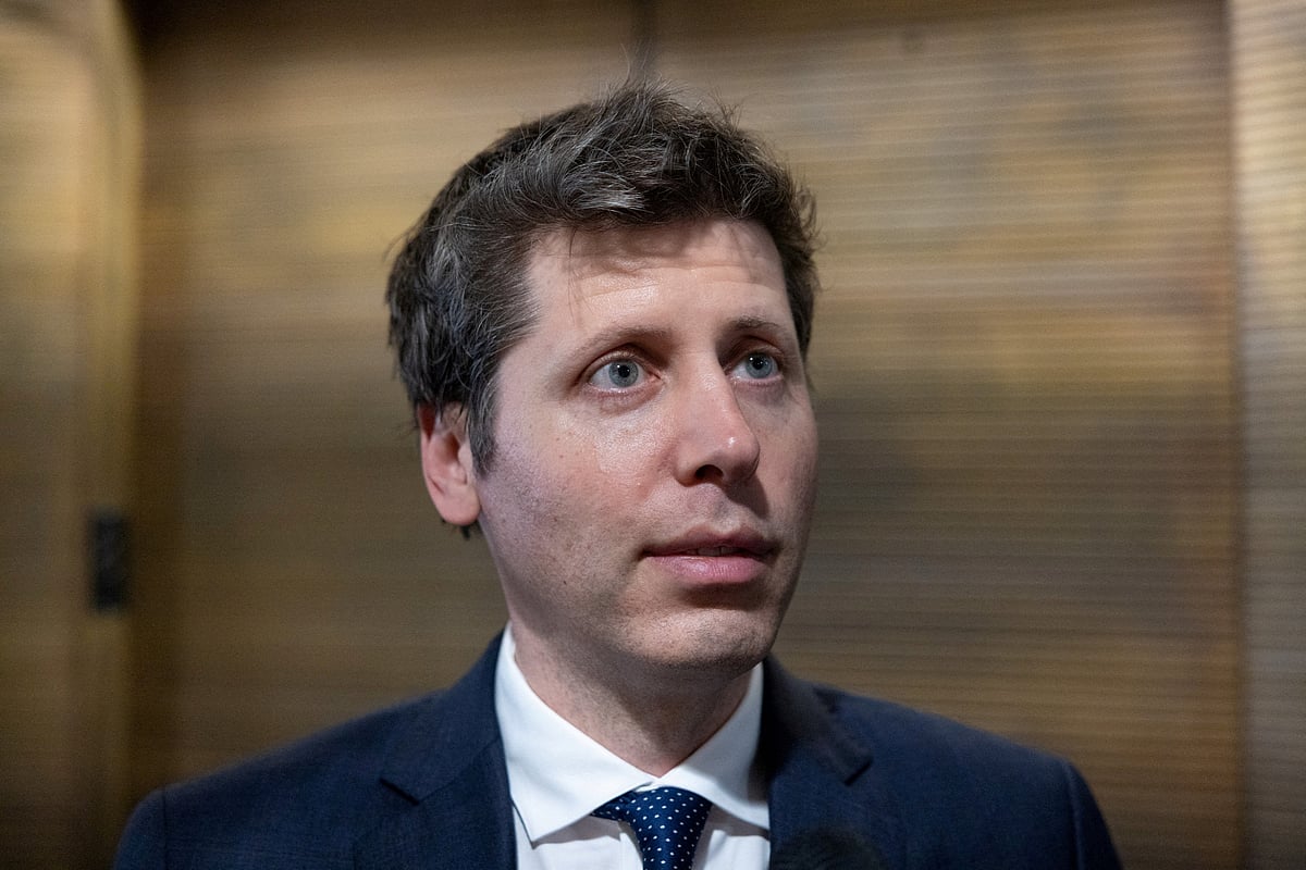 OpenAI CEO Sam Altman speaks to a reporter in the Hart Senate Office Building on Capitol Hill in Washington, DC, US, 29 July, 2026.
