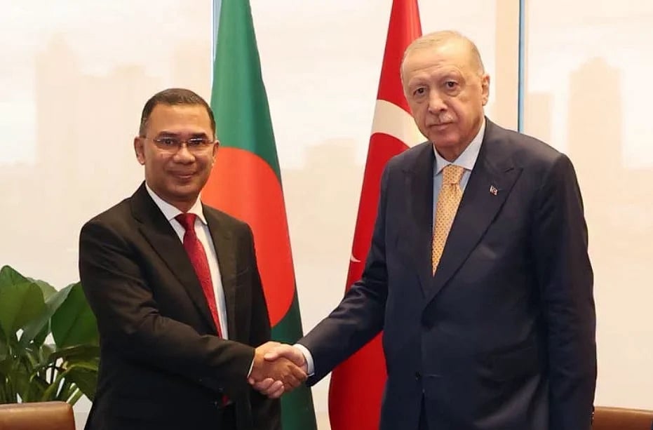 Prime Minister Tarique Rahman and Türkiye President Recep Tayyip Erdogan held a high-level meeting on the sidelines of the 81st session of the UNGA at the Turkish House in New York.