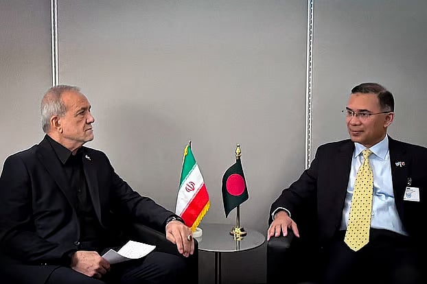 Prime Minister Tarique Rahman meets Iranian President Masoud Pezeshkian on the sidelines of the 81st session of the United Nations General Assembly.