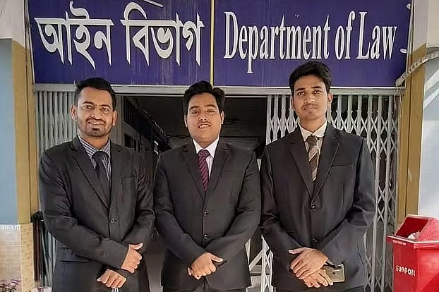 Arif Hossain (from right), Shakir Alam and Md. Anwar Hossain