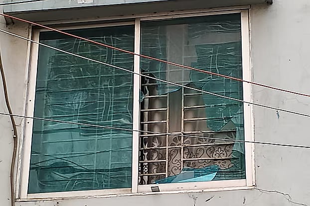 The glass window of the house in Adabor, Dhaka, was vandalised by miscreants.