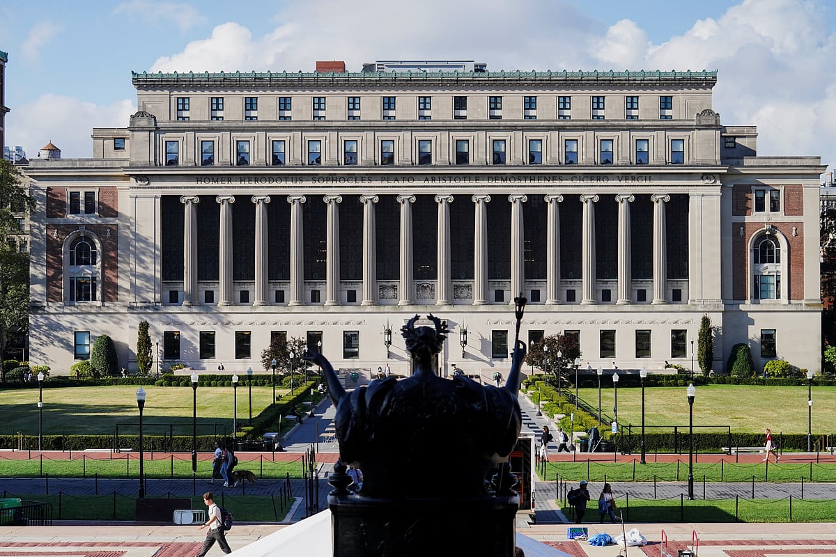 Students walk on campus at Columbia University during the first day of the fall semester in New York City, US, 2 September, 2025.