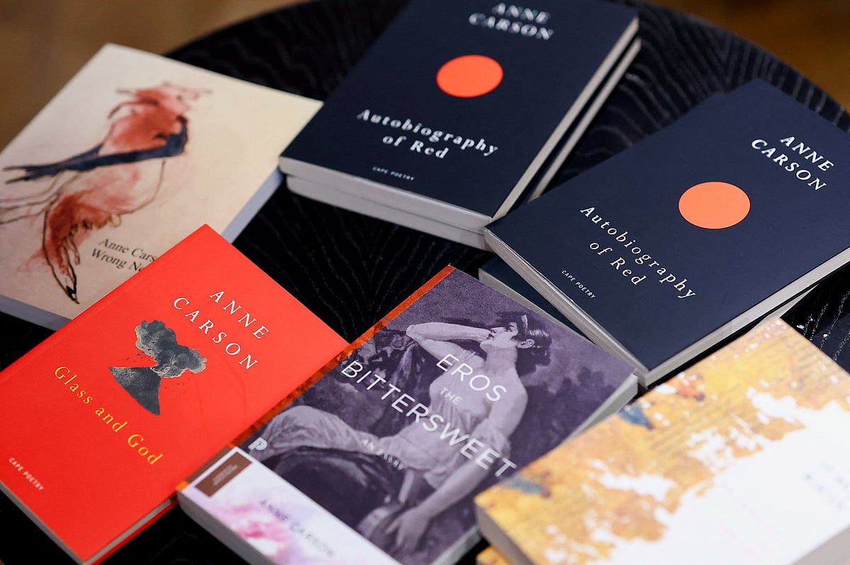 Copies of books by Anne Carson, winner of the 2026 Nobel Prize for Literature, are displayed at Waterstones bookshop in London, Britain, 8 October 2026.