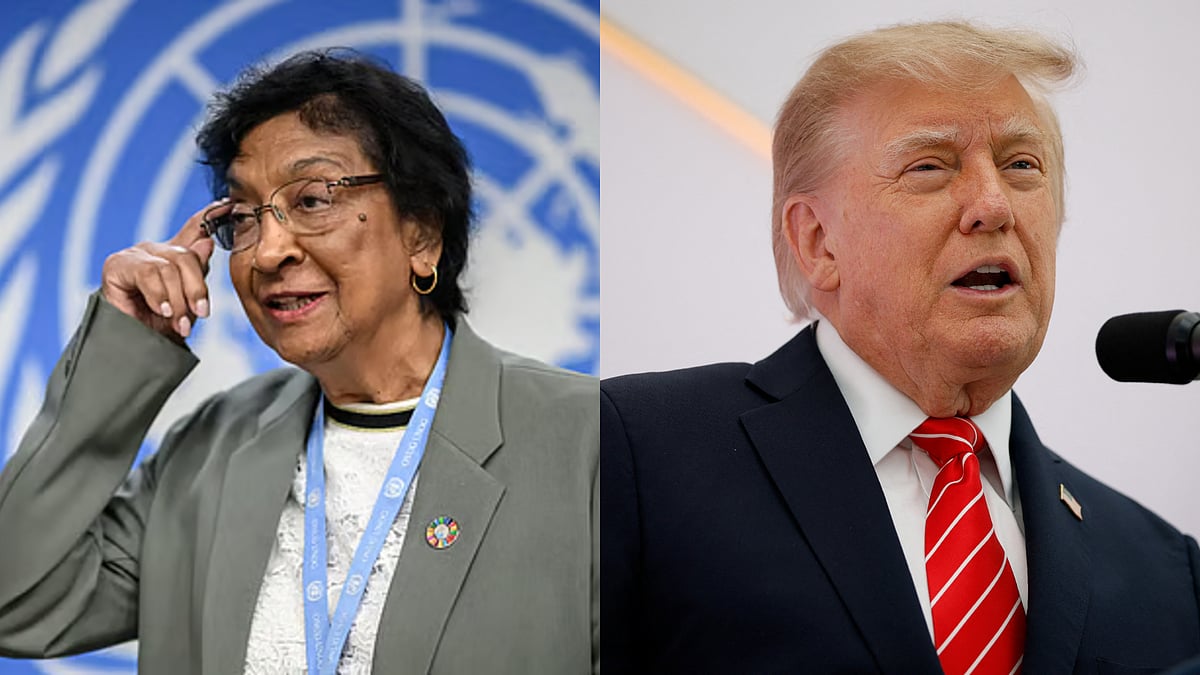 Nobel peace prize winner Navi Pillay (from left) and Donald Trump