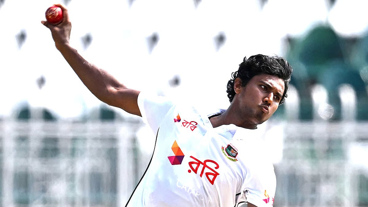Bangladesh fast bowler Hasan Mahmud claimed a hat-trick and took five wickets as Afghanistan were bowled out for 240.