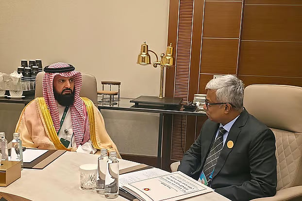 Bangladesh State Minister for Power, Energy and Mineral Resources Aninda Islam Amit meets Saudi Arabia’s Assistant Minister of Energy for Electricity Nasser bin Hadi Al-Qahtani on the sidelines of the 17th International Energy Forum in Riyadh, Saudi Arabia on 11 October 2026