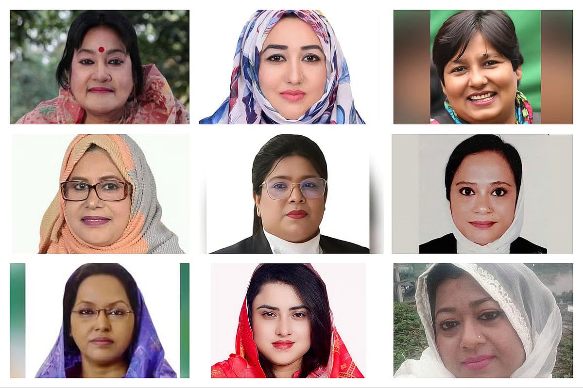 Top row, from left: Syeda Asifa Ashrafi Papiya, Masuda Afroz Haque Suchi and Shahinur Nargis; middle row, from left: Khandaker Farhana Atika, Shahinur Begum Sagar and Runa Laila; bottom row, from left: Shahana Akhtar Sanu, Hasnahena Chowdhury Hira and Ayesha Siddika Moni