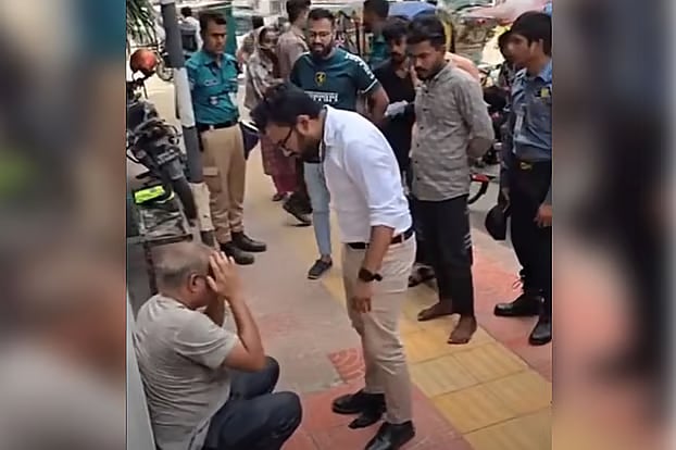 A video of the assault on the footpath has circulated on social media.