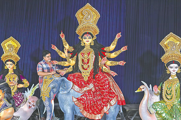 Sharadiya Durga Puja, the biggest religious festival of Bangladesh’s Hindu community, begins today, Friday, with Maha Shashthi. Worship of the main idols begins today. Until Bijoya Dashami next Wednesday, the puja mandaps will resound with the beats of drums and the clang of traditional cymbals over the six-day festival.