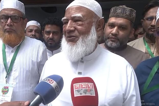 Shafiqur Rahman, Ameer of Bangladesh Jamaat-e-Islami and Leader of the Opposition in Parliament, answers journalists’ questions after a conference of former party associates and members in Chattogram. Today, at the GEC Convention Centre in the city