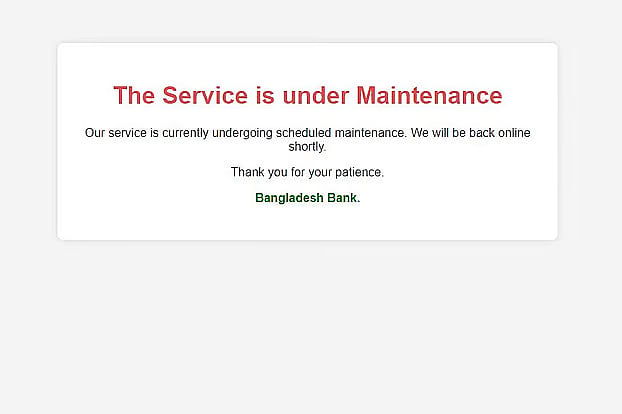 This is what it shows if you try to access the Bangladesh Bank website.