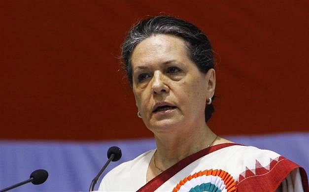 Sonia Gandhi speaks during the All India Congress Committee (AICC) meeting in New Delhi on 2 November, 2010