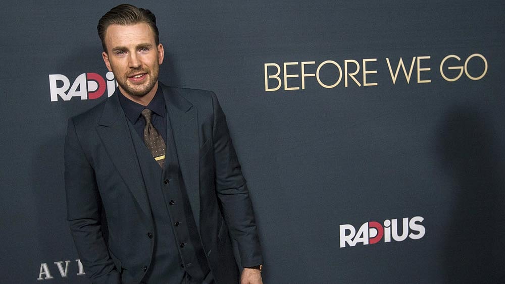 Director and cast member Chris Evans poses at the premiere of "Before We Go" in Los Angeles, California September 2, 2015. The movie opens in the U.S. on September 4.