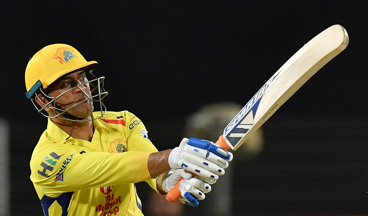 Chennai Super Kings captain MS Dhoni plays a shot during the 2018 Indian Premier League (IPL) Twenty20 cricket