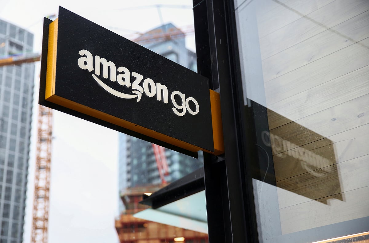 A sign for the new Amazon Go store on 7th Avenue at Amazon`s Seattle headquarters in Seattle, Washington, US on 29 January 2018.