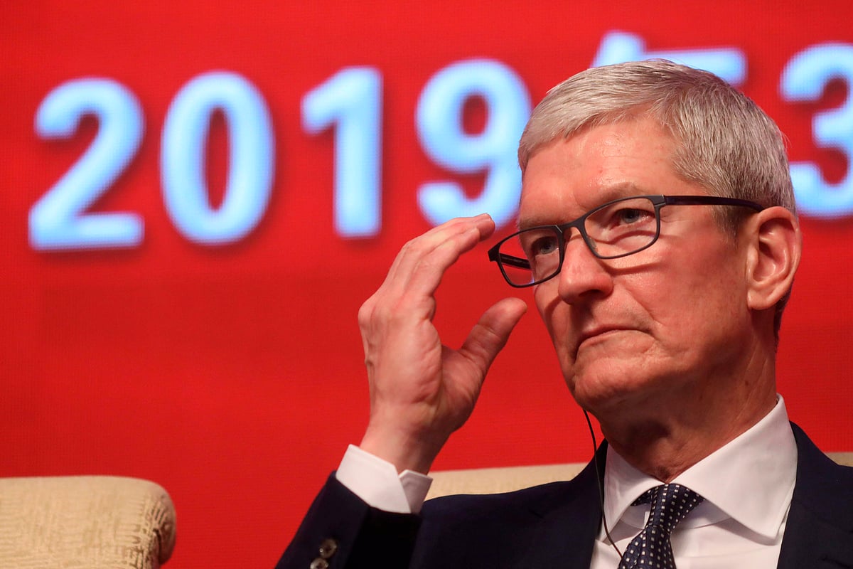 Apple CEO Tim Cook attends the Economic Summit held for the China Development Forum in Beijing on 23 March 2019.