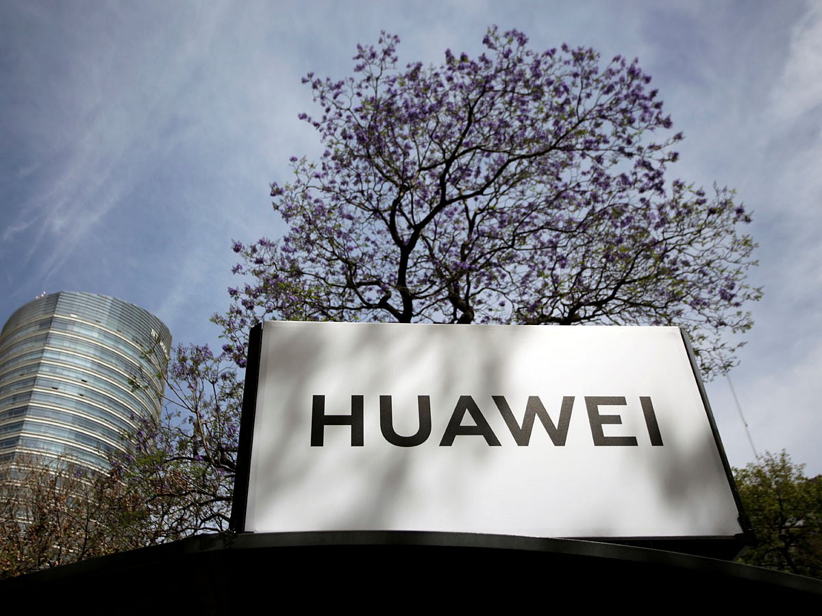 The Huawei logo is seen at a bus stop in Mexico City, Mexico on 22 February 2019.