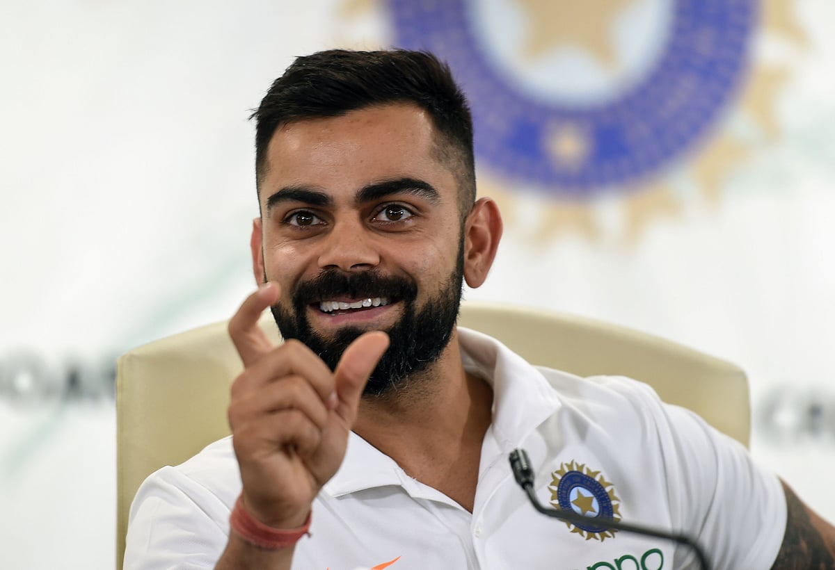 Indian cricket team captain Virat Kohli speaks during a press conference at the Board of Control for Cricket in India (BCCI) head office in Mumbai on 21 May 2019, ahead of the team’s departure for England to play in the 2019 ICC Cricket World Cup