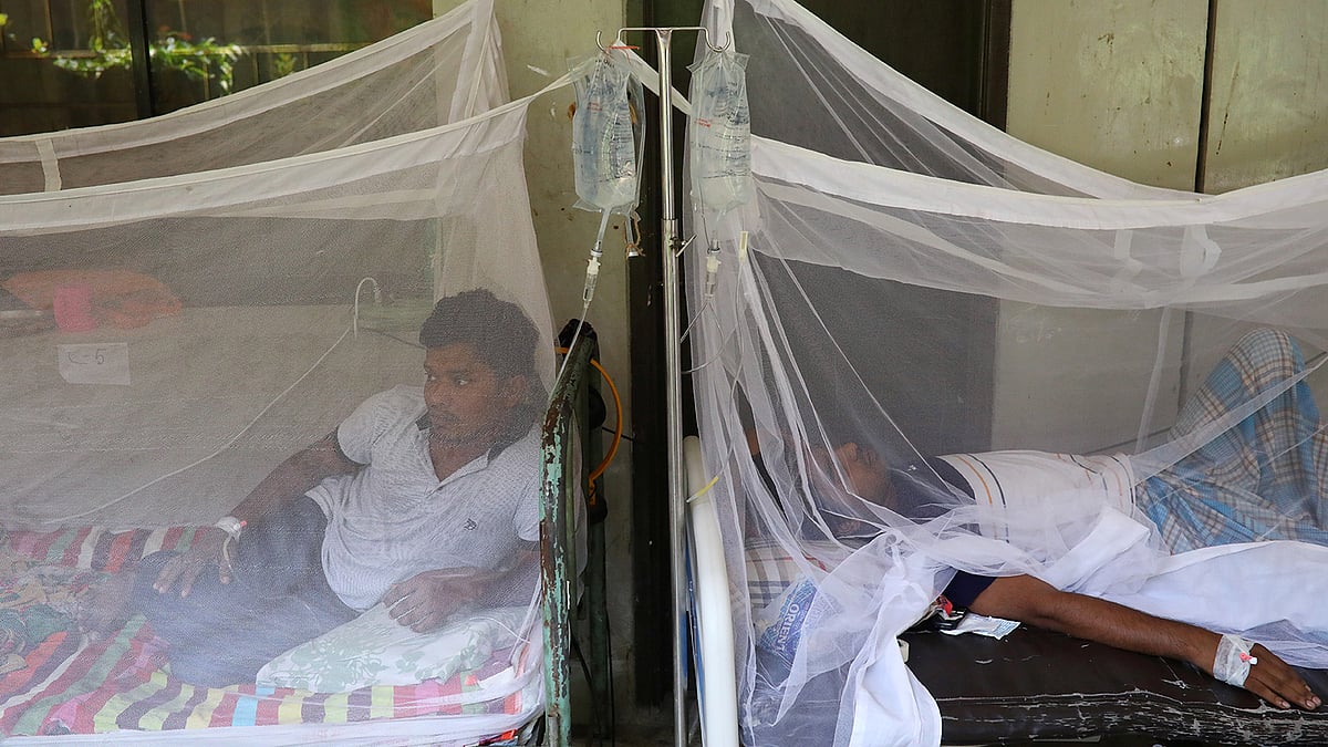 Dengue infected patients are seen hospitalised at the Shaheed Suhrawardy Medical College and Hospital in Dhaka