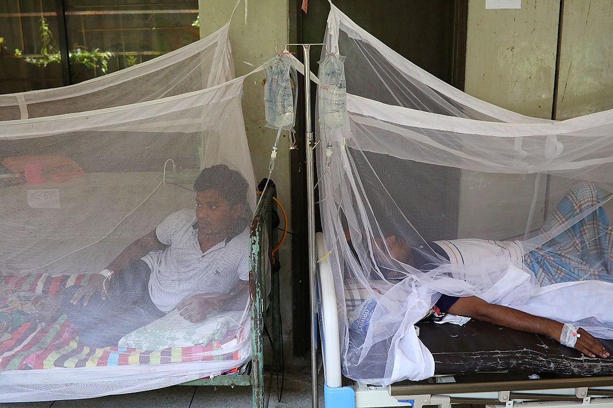 Dengue infected patients are seen hospitalised at the Shaheed Suhrawardy Medical College and Hospital in Dhaka, Bangladesh, on 2 August 2019.