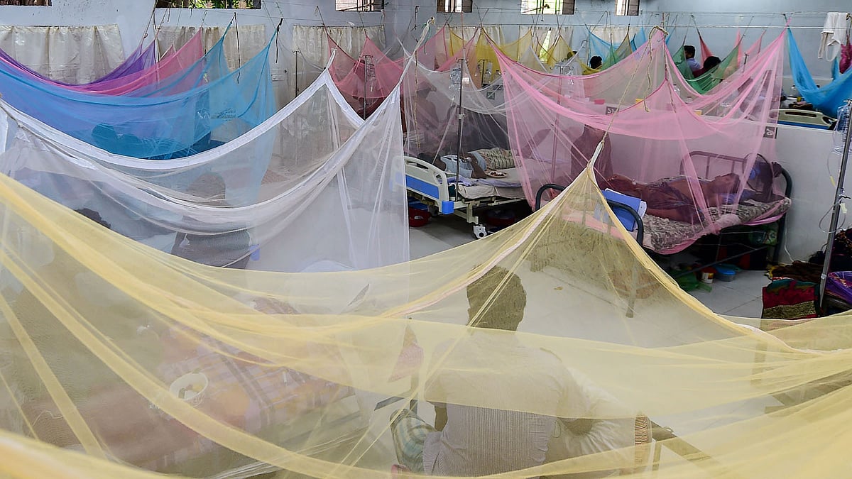 Dengue patients undergo treatment at a Dhaka hospital