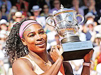 ২০তম গ্র্যান্ড স্লাম ট্রফি জয়ের পর সেরেনা উইলিয়ামস